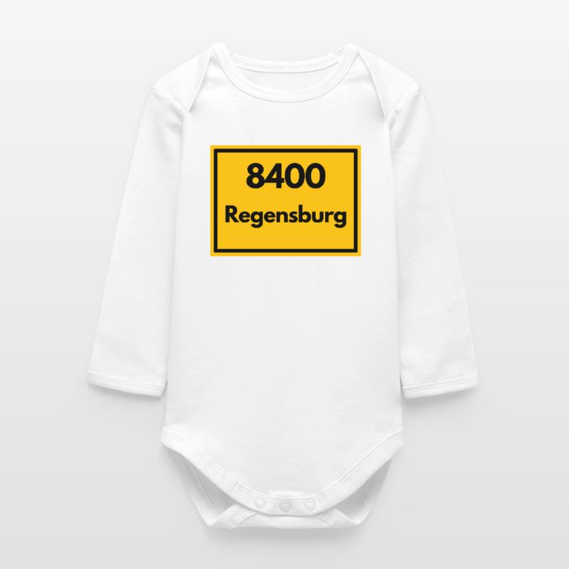 OLD POSTCODE ZIP CODE RETRO 8400 REGENSBURG Baby Organic Long-Sleeved Bodysuit