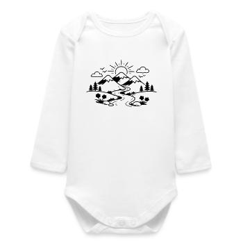 Mountains Landscape - Baby Organic Long-Sleeved Bodysuit - white - Front