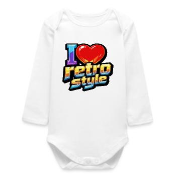 J’adore le style rétro - Body bébé manches longues biologique - blanc - Devant