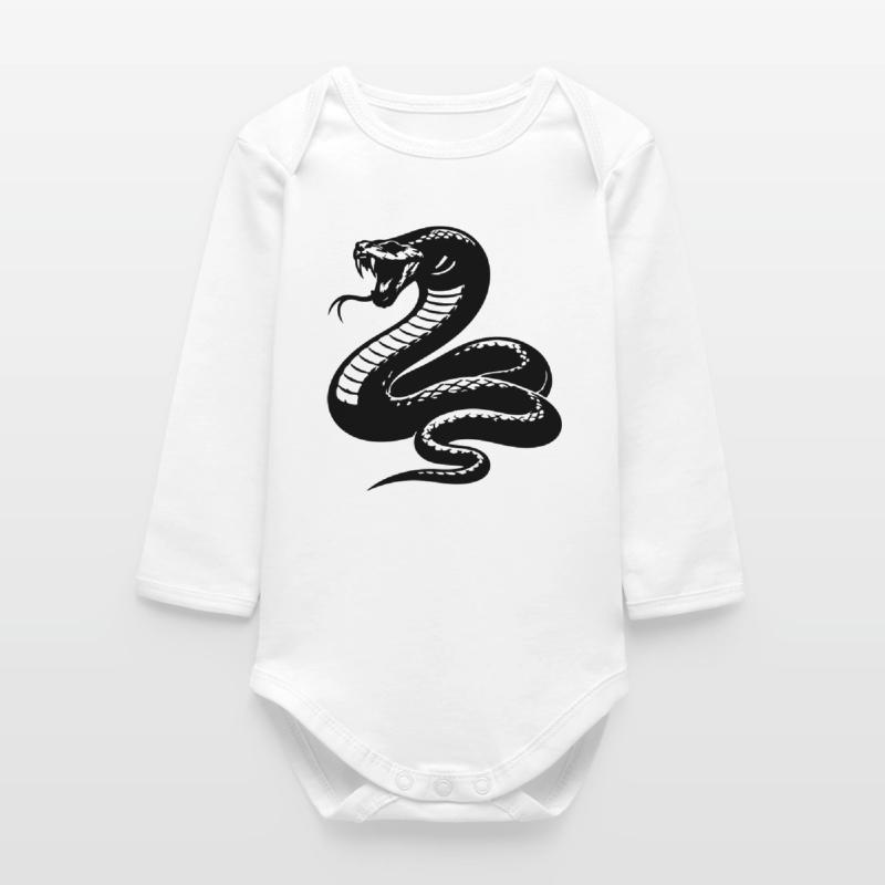 Snake Python Silhouette Baby Organic Long-Sleeved Bodysuit
