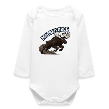 Moose Force Wild Elk Power - Baby Organic Long-Sleeved Bodysuit - white - Front