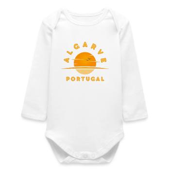 Algarve Portugal Sunset Logo - Baby Organic Long-Sleeved Bodysuit - white - Front