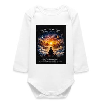 Cosmic Meditation Journey - Baby Organic Long-Sleeved Bodysuit - white - Front