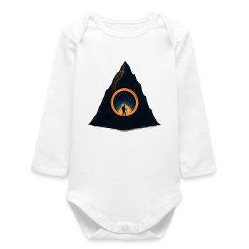 Star Trail at the Mountain Cone Portal - Baby Organic Long-Sleeved Bodysuit - white - Front