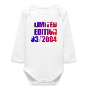 22. Geburtstag Limited Edition 03/2004 - Baby Organic Langarmbody - Weiß - Vorne