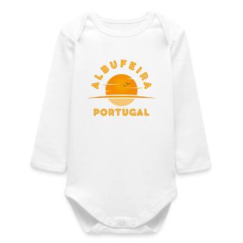 Logo du coucher du soleil à Albufeira Portugal - Body bébé manches longues biologique - blanc - Devant