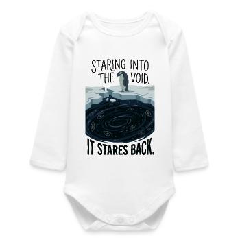 Staring into the abyss - Baby Organic Long-Sleeved Bodysuit - white - Front