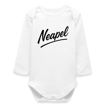 Naples Script Lettering - Baby Organic Long-Sleeved Bodysuit - white - Front