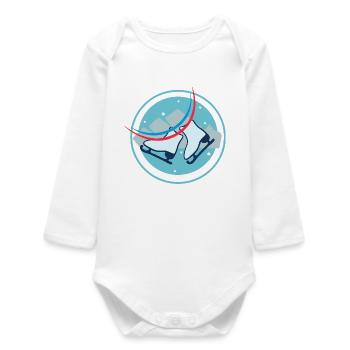 Duo Eisschnellläufer Skates - Baby Organic Langarmbody - Weiß - Vorne