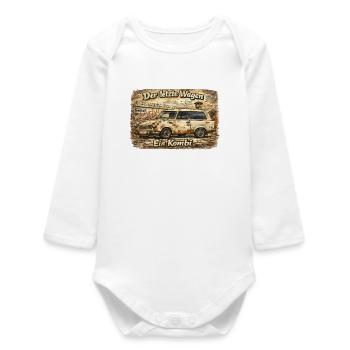 The Last Car Rusty Station Wagon - Baby Organic Long-Sleeved Bodysuit - white - Front