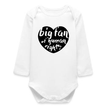 Grand fan des droits de l’homme - Body bébé manches longues biologique - blanc - Devant
