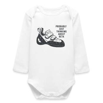 Beta Thought Sneaker Tee - Baby Organic Long-Sleeved Bodysuit - white - Front