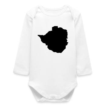 Carte du Zimbabwe - Body bébé manches longues biologique - blanc - Devant