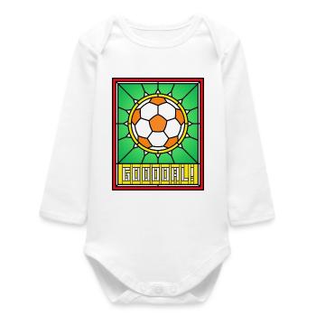 Stained Glass Foot Ball - Baby Organic Long-Sleeved Bodysuit - white - Front