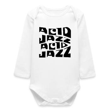 Design des affiches musicales Acid Jazz - Body bébé manches longues biologique - blanc - Devant