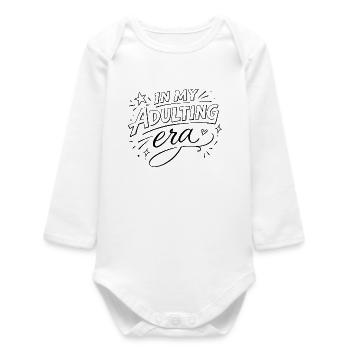 In My Adulting Era – Trend Saying Lettering - Baby Organic Long-Sleeved Bodysuit - white - Front