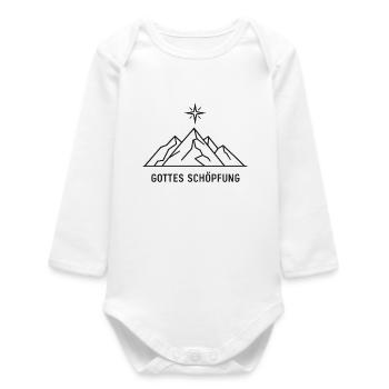 Gottes Schöpfung Bergstern - Baby Organic Langarmbody - Weiß - Vorne