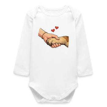 Paw Dog Love Dogs - Baby Organic Long-Sleeved Bodysuit - white - Front