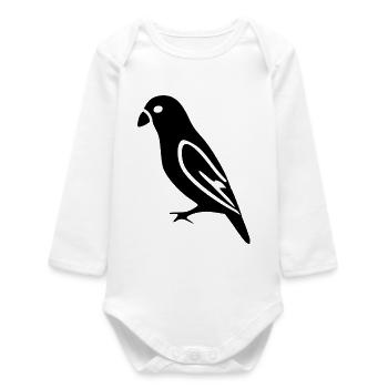 schwarzer Vogel Geschenk Naturliebhaber - Baby Organic Langarmbody - Weiß - Vorne