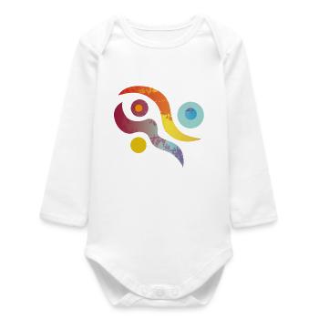Yoga design_45 - Baby Organic Long-Sleeved Bodysuit - white - Front