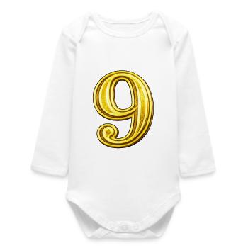Golden Nine Digit Exquisite - Baby Organic Long-Sleeved Bodysuit - white - Front