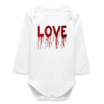 Love with Ink Drops - Baby Organic Long-Sleeved Bodysuit - white - Front