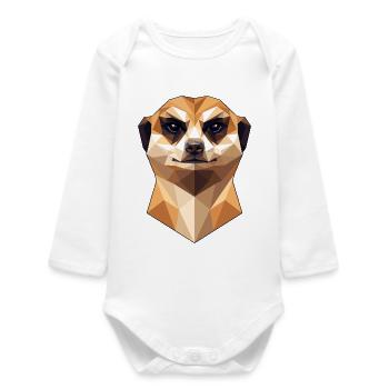 Suricate Suricate Douce Mangouste Suricate - Body bébé manches longues biologique - blanc - Devant