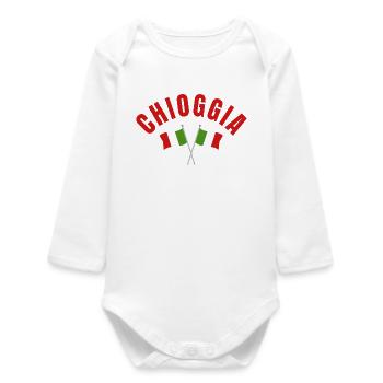 Chioggia Crossed Italian Flags - Baby Organic Long-Sleeved Bodysuit - white - Front