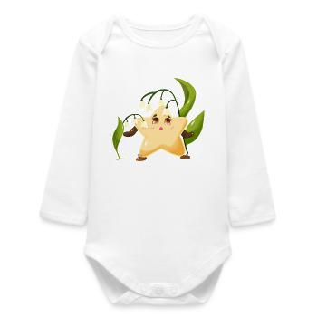 Twinki l'étoile découvre le joli muguet  - Body bébé manches longues biologique - blanc - Devant