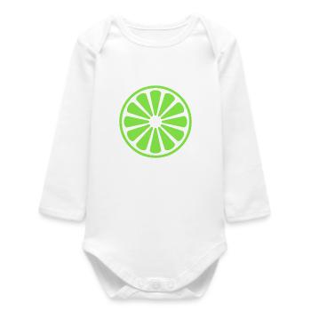 Lime slice - Baby Organic Long-Sleeved Bodysuit - white - Front