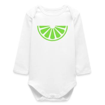 Lime slice - Baby Organic Long-Sleeved Bodysuit - white - Front