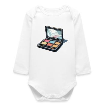 Color Palette Art: Makeup Illustration - Baby Organic Long-Sleeved Bodysuit - white - Front