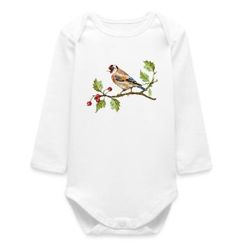 Bunter Vogel - Baby Organic Langarmbody - Weiß - Vorne