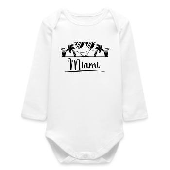 Miami - Baby Organic Long-Sleeved Bodysuit - white - Front