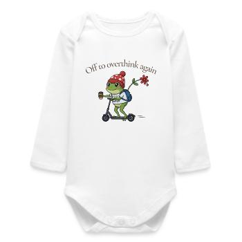Toad-ally caffeinated frog - Baby Organic Long-Sleeved Bodysuit - white - Front