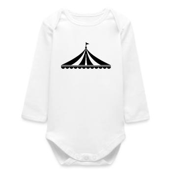 Circus Tent Carnival - Baby Organic Long-Sleeved Bodysuit - white - Front