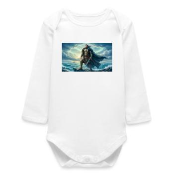 Beowulf Faces the Destiny Awaiting Him nordic saga - Baby Organic Long-Sleeved Bodysuit - white - Front