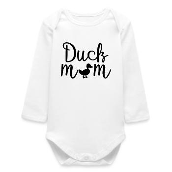 Chemise Duck Mom – Cadeau drôle pour la fête des mères - Body bébé manches longues biologique - blanc - Devant