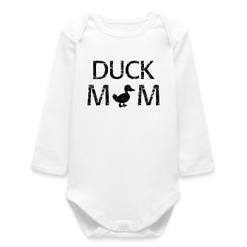 Chemise drôle mignonne de Duck Mom - Body bébé manches longues biologique - blanc - Devant