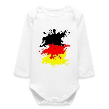 Germany Splash - Baby Organic Long-Sleeved Bodysuit - white - Front