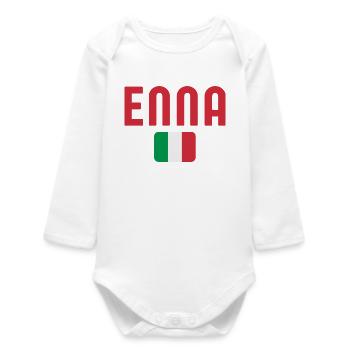 Enna Italian Flag  - Baby Organic Long-Sleeved Bodysuit - white - Front