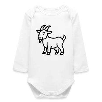 Ziege - Baby Organic Langarmbody - Weiß - Vorne