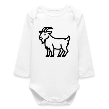 Ziege - Baby Organic Langarmbody - Weiß - Vorne