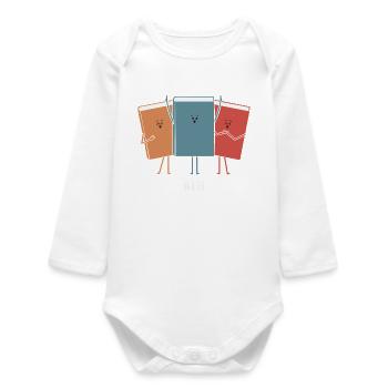 Reader Bookaholic Love Books Bookish – Lustiges Buch - Baby Organic Langarmbody - Weiß - Vorne