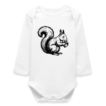 Squirrel - Baby Organic Long-Sleeved Bodysuit - white - Front