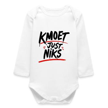KMOET Just Niks Rouge Accent - Body bébé manches longues biologique - blanc - Devant