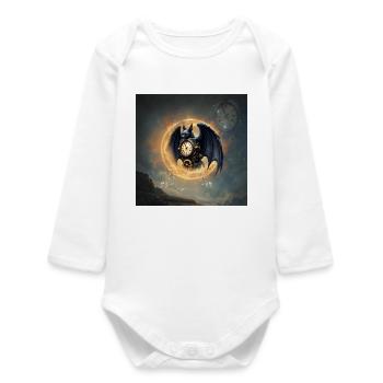 Steampunk Winged Watch - Baby Organic Long-Sleeved Bodysuit - white - Front