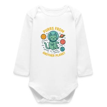 Ronronnements d’une planète extraterrestre - Body bébé manches longues biologique - blanc - Devant