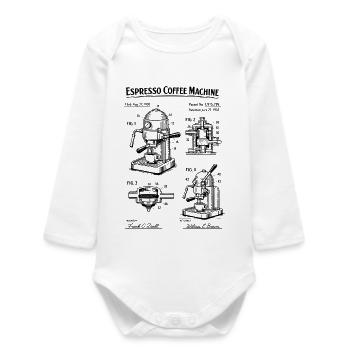 Brevet du plan de la machine à espresso - Body bébé manches longues biologique - blanc - Devant