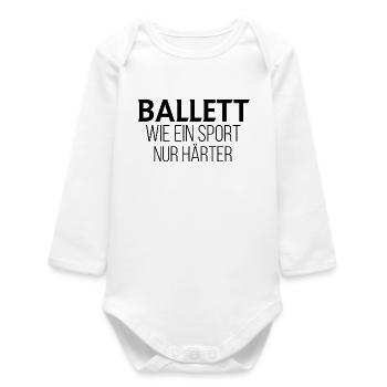 Ballett lustig - Baby Organic Langarmbody - Weiß - Vorne